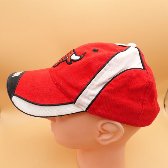 Chicago Bulls Hat Cap Strap Back Red Black White One Size NBA Basketball - Picture 3 of 9